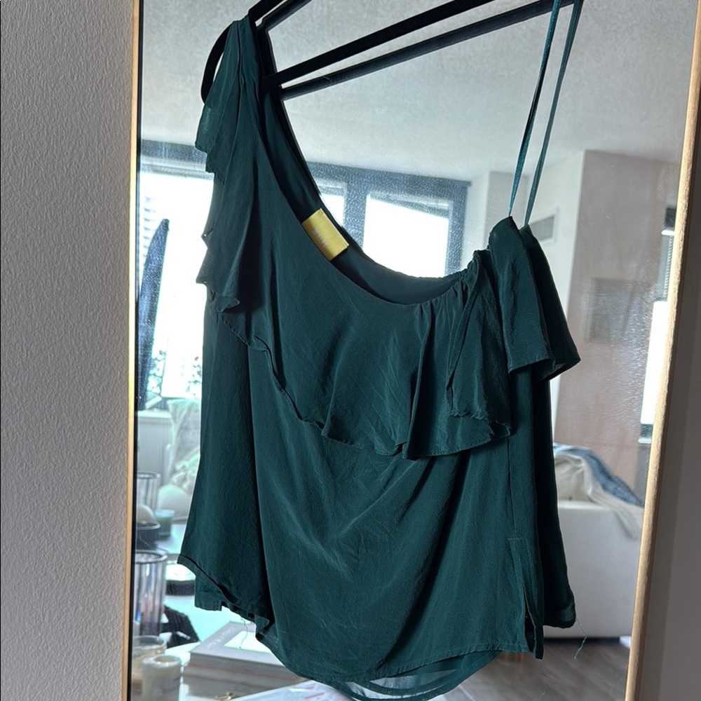 Elegant Green Ruffle Top